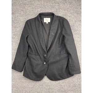 Amour Vert Blazer Jacket Womens XS Black Wool Tuxedo Shawl Collar 2 Button
